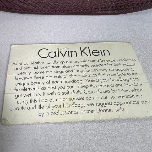 Calvin Klein Two Tone Maroon Black Crossbody Handbag with Strap 8.5 inch - Picture 2 of 16